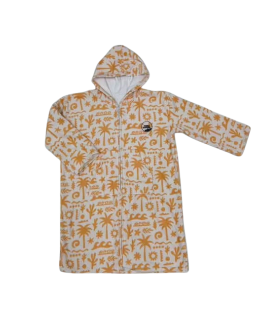Orange Palm- Kids 5-10 Years Zipper Towel Jacket