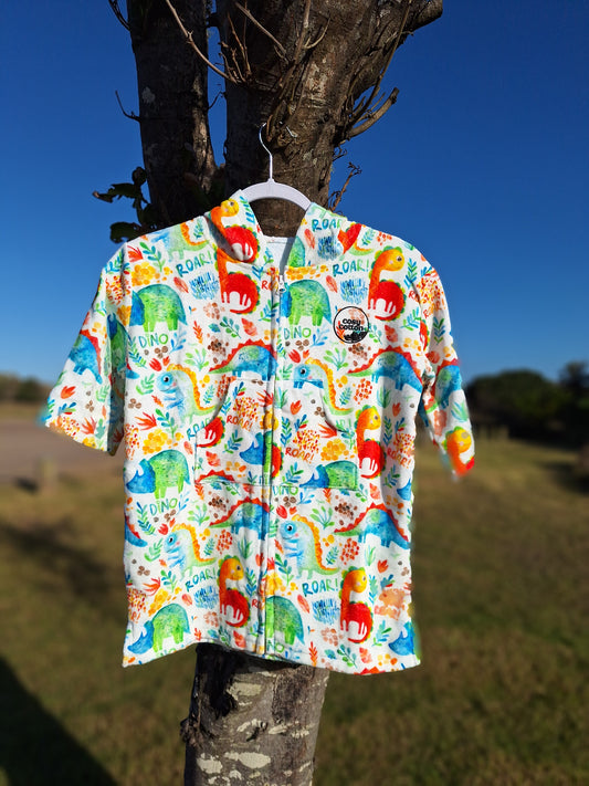 Zip-up wearable towel jacket for kids – swim and surf essential.