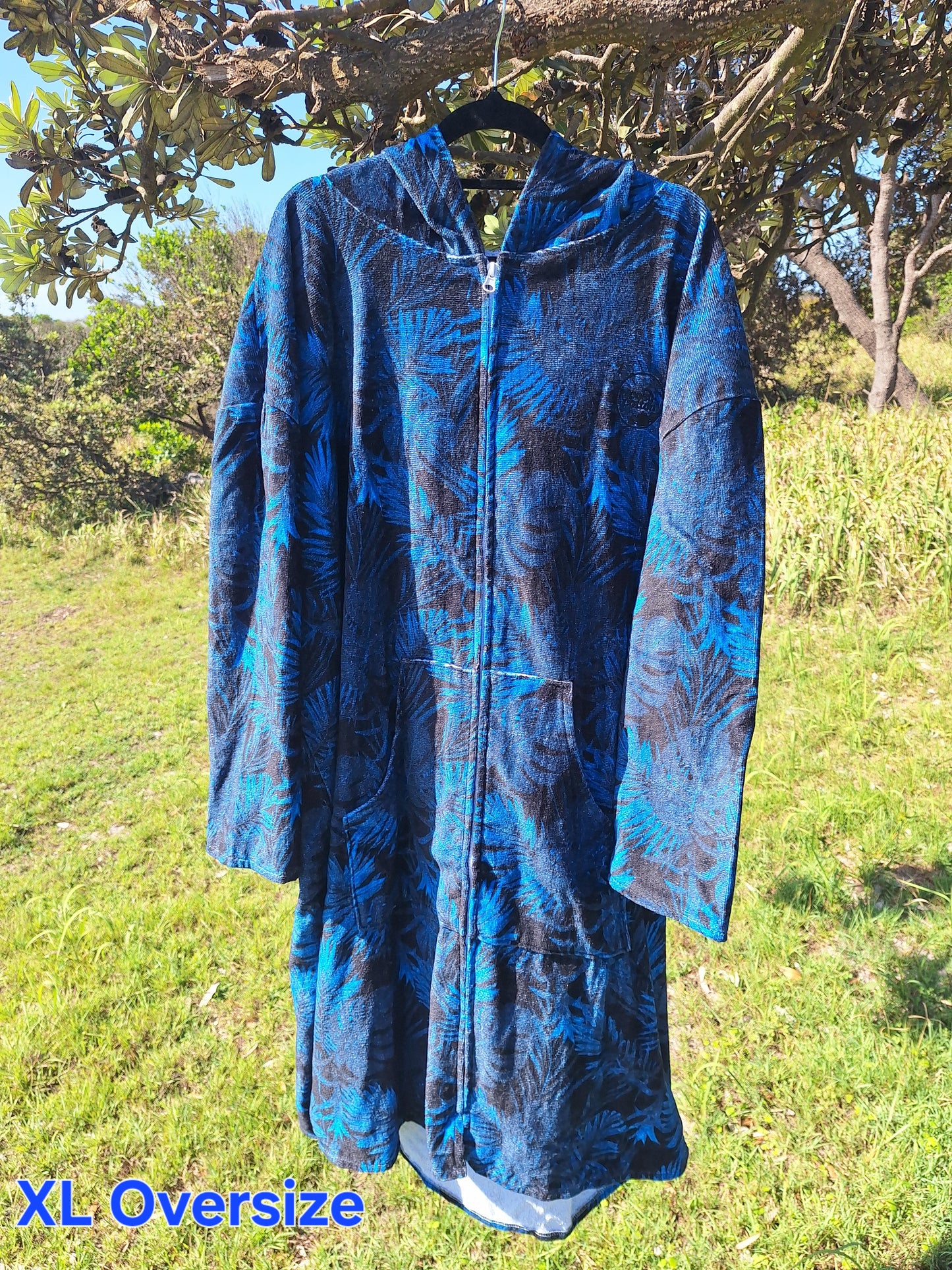 Dark Leaf-Adults XL Zipper Towel Jacket